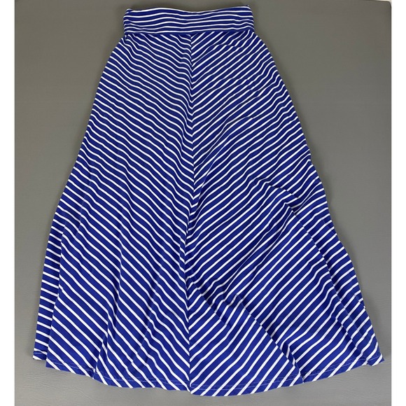 Ya Los Angeles Skirt Women's Large Blue White Striped‎ Maxi Long Casual - Picture 9 of 10